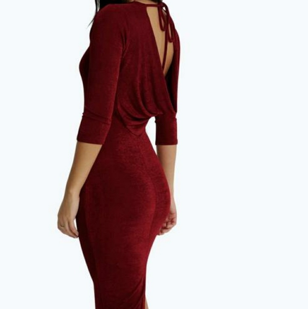 Slinky Crepe Cowl Backless Dress